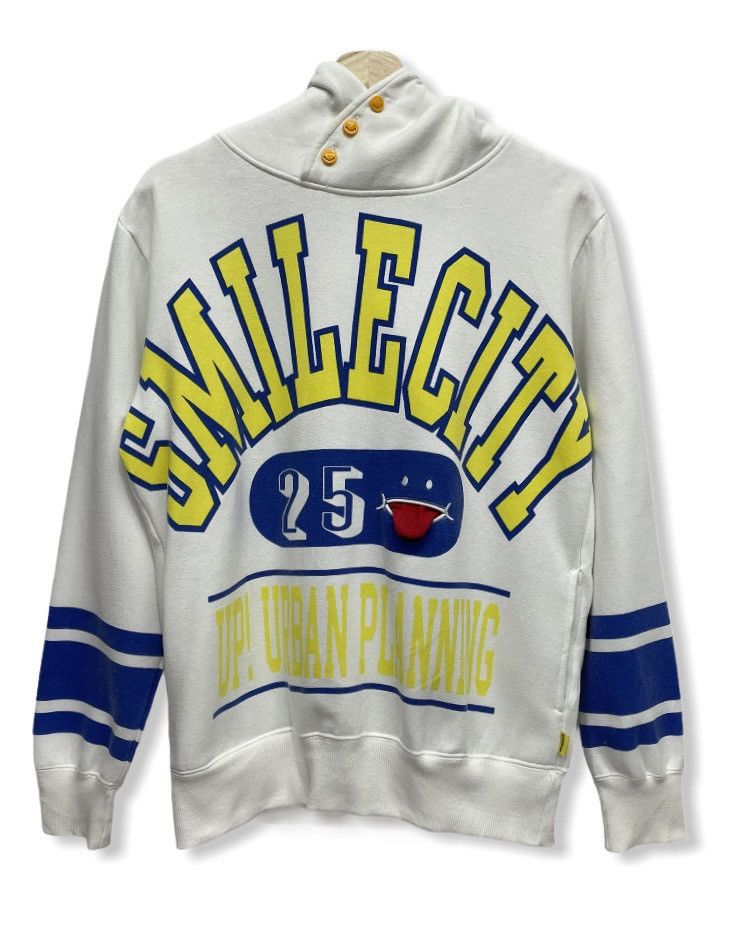image of Dope Up! Smile Unique Smile Hoodie Sweater in White, Men's (Size Medium)