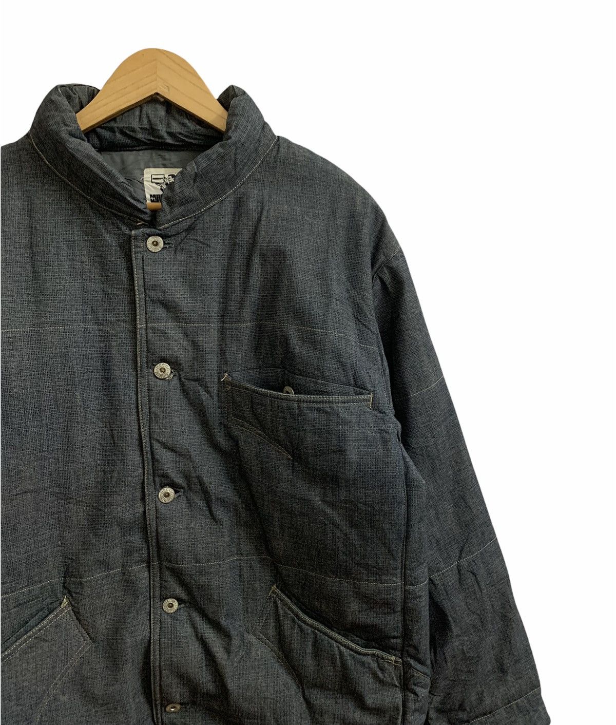 MasterPiece AW02 Mad Hectic Denim Puffer Button Jacket Size US XL / EU 56 / 4 - 3 Thumbnail