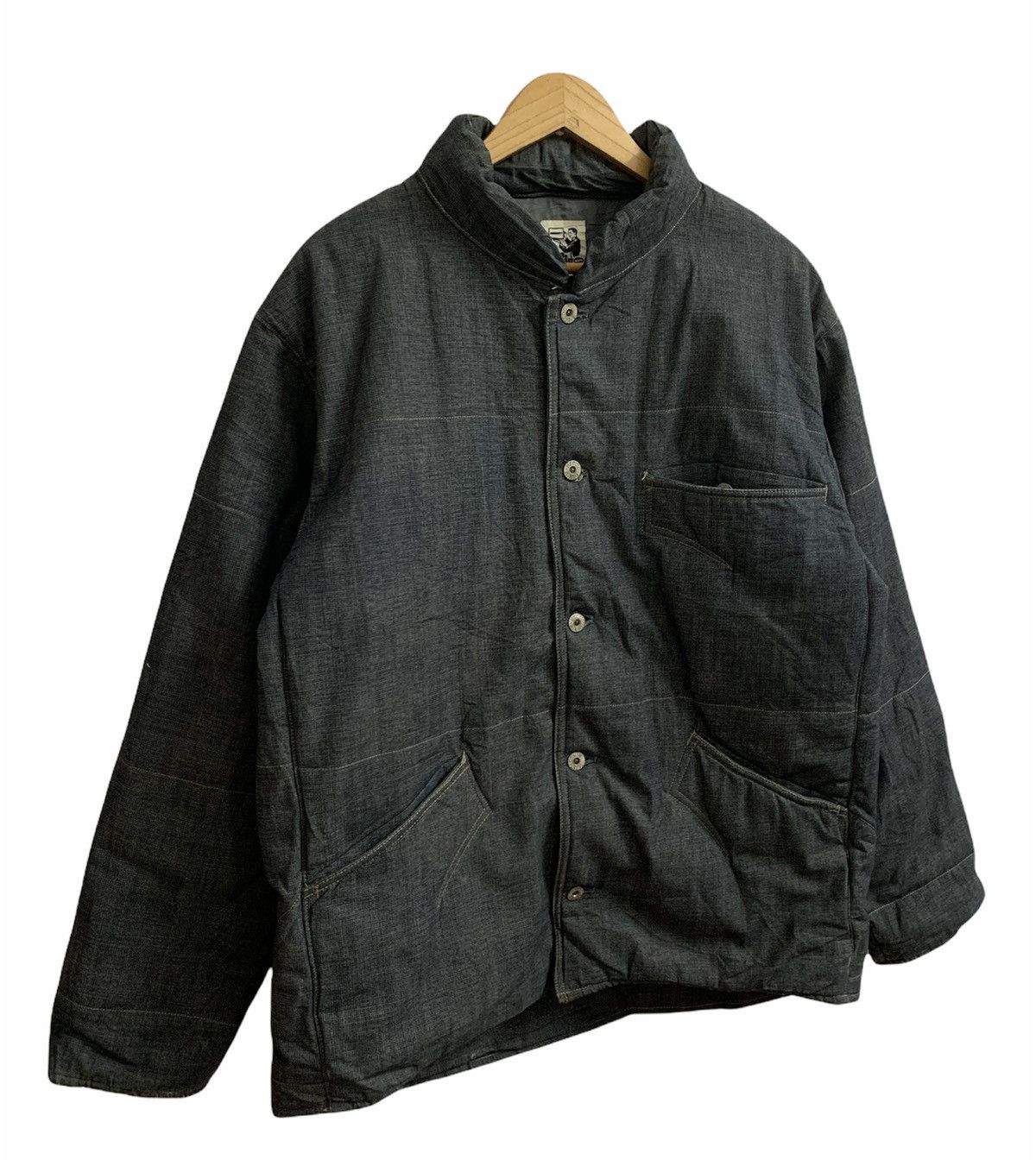 MasterPiece AW02 Mad Hectic Denim Puffer Button Jacket Size US XL / EU 56 / 4 - 5 Thumbnail