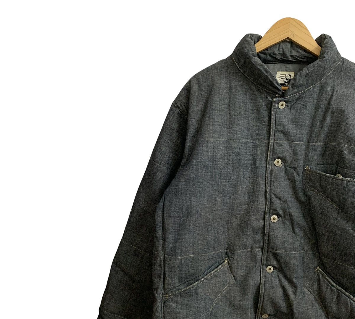MasterPiece AW02 Mad Hectic Denim Puffer Button Jacket Size US XL / EU 56 / 4 - 4 Thumbnail