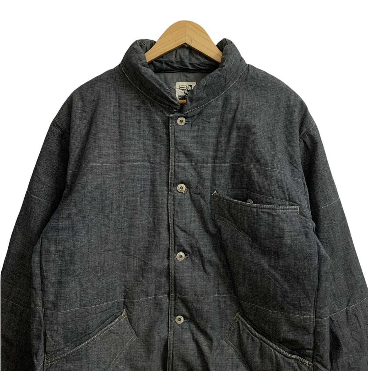 MasterPiece AW02 Mad Hectic Denim Puffer Button Jacket Size US XL / EU 56 / 4 - 2 Thumbnail