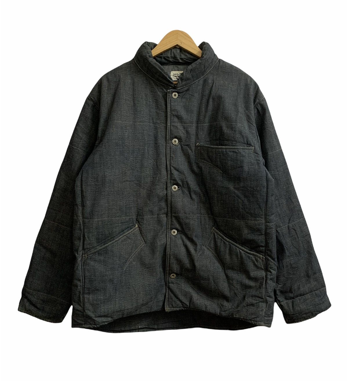 MasterPiece AW02 Mad Hectic Denim Puffer Button Jacket Size US XL / EU 56 / 4 - 1 Thumbnail