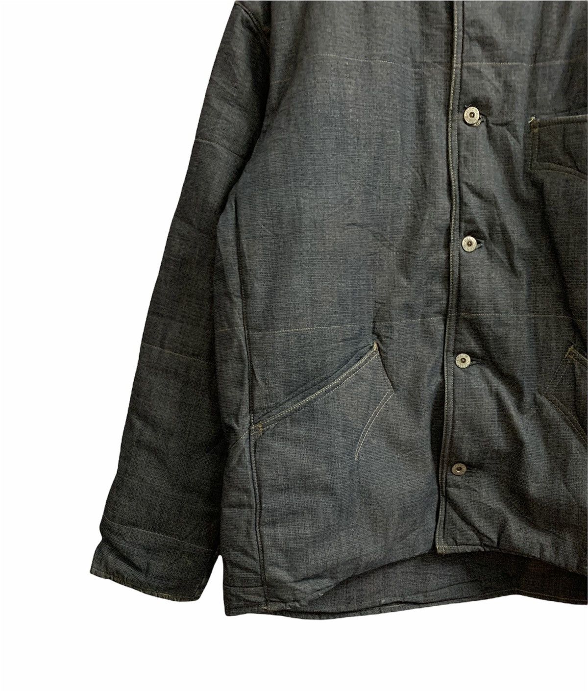 MasterPiece AW02 Mad Hectic Denim Puffer Button Jacket Size US XL / EU 56 / 4 - 11 Thumbnail