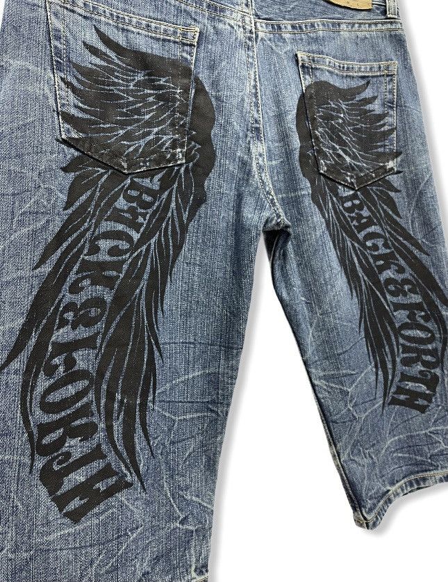 image of Vintage Back & Forth Stylish Selection Angel Wings Shorts in Blue, Men's (Size 34)