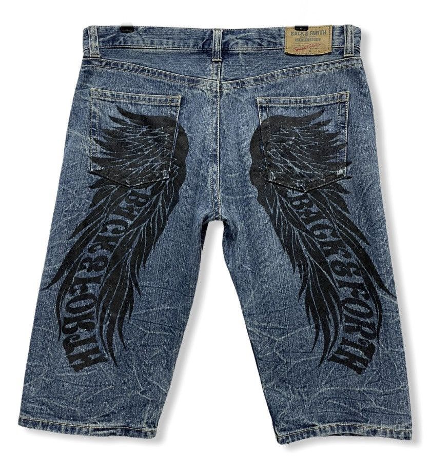 Japanese Brand RARE! BACK & FORTH Stylish Selection Angel Wings Shorts Size US 34 / EU 50 - 2 Thumbnail