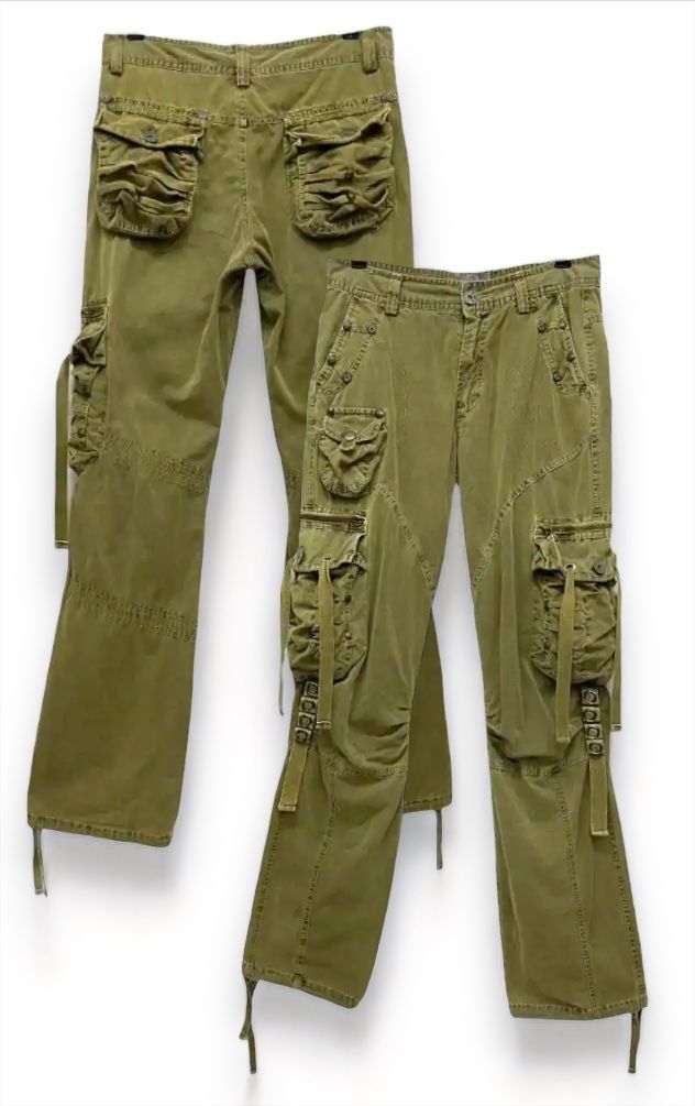 Pre-owned Military X Vintage Dope! Tactical Bondage Multipocket Cargo Pants In New Olive