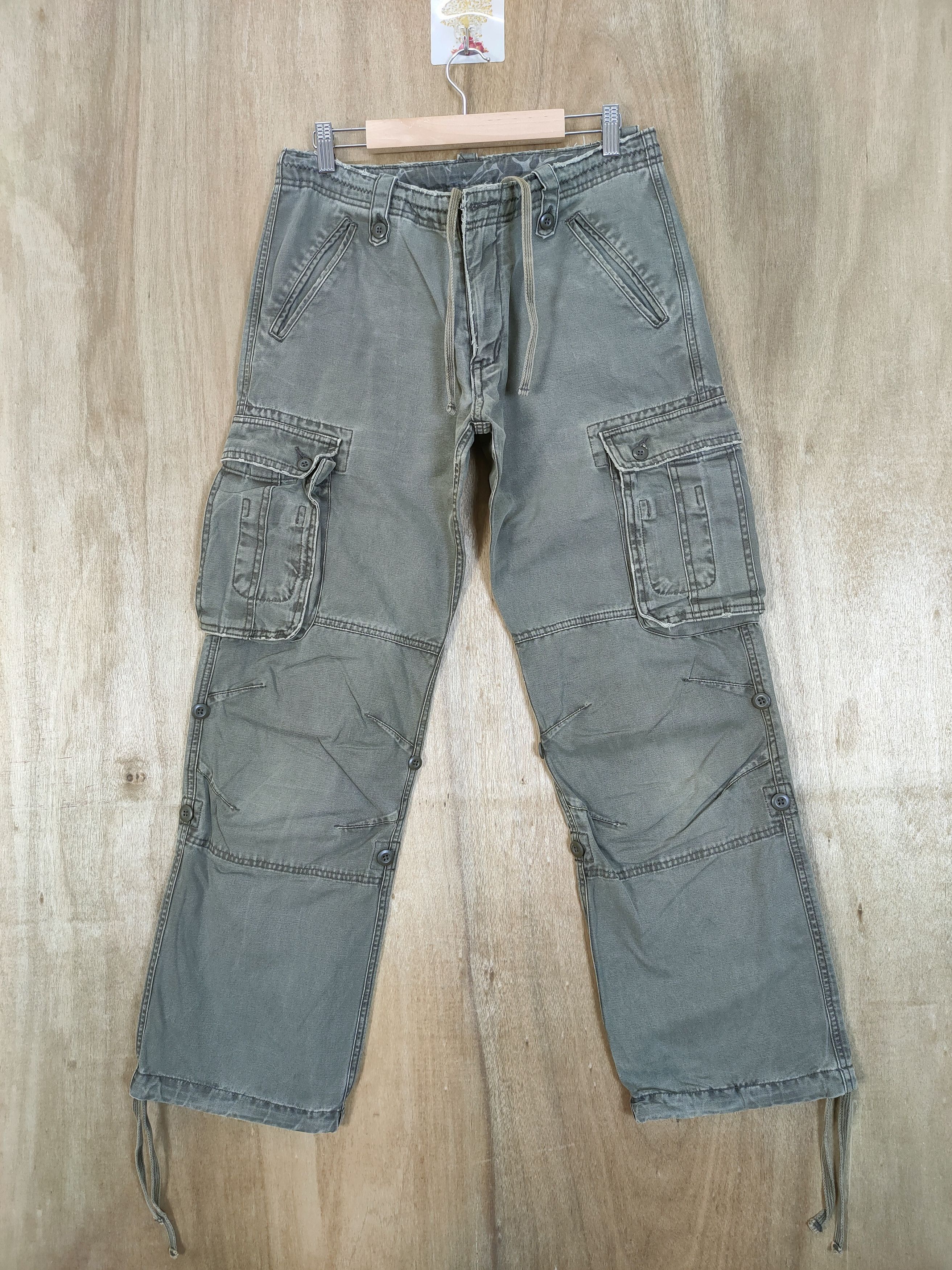 image of Authentic Japanese Faded Bondage Cargo Pants in Brown, Men's (Size 30)