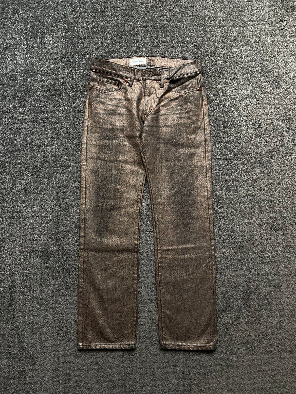 Pre-owned Issey Miyake X Tsumori Chisato Wax Denim Jeans In Brown