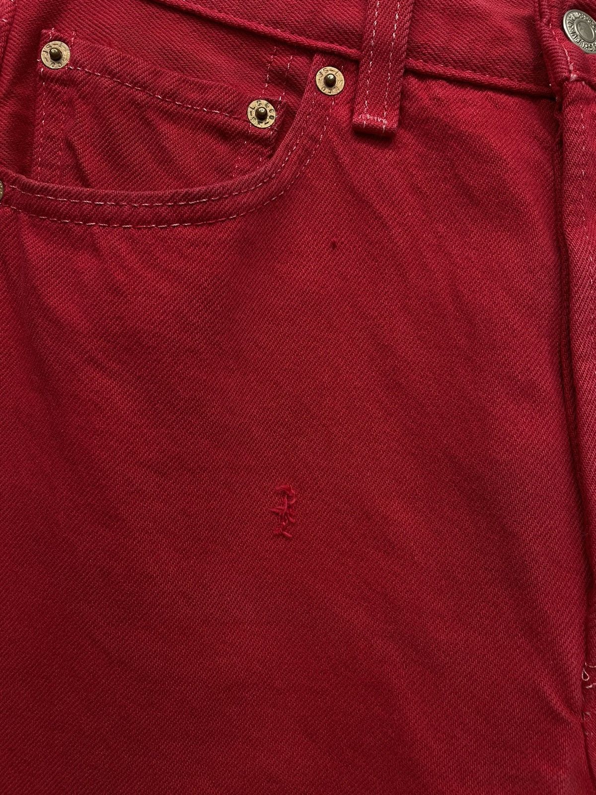 Levi's Vintage Clothing RARE! Hot Red 90’s LEVI’S 501 Made in USA Size US 28 / EU 44 - 6 Thumbnail