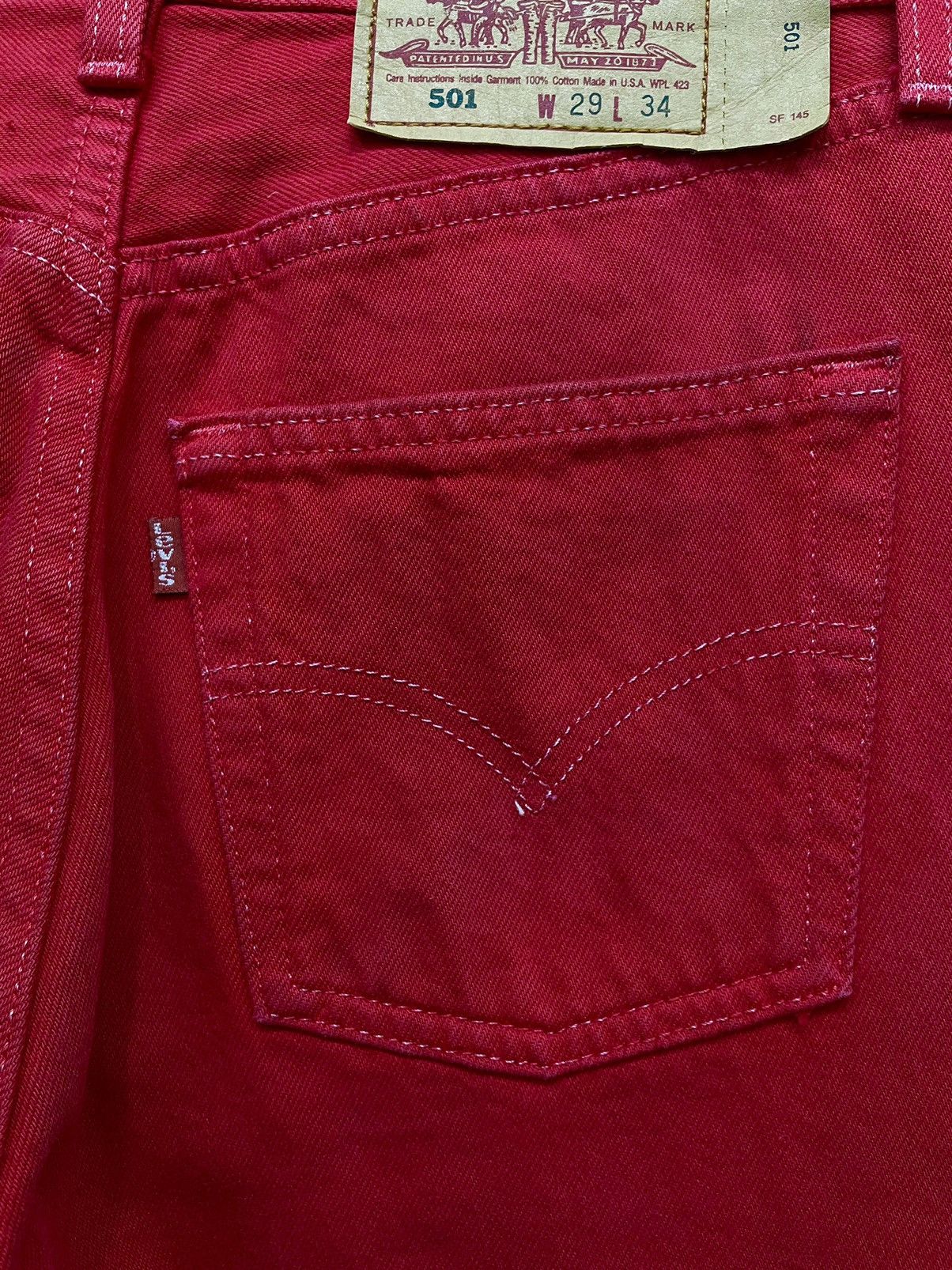 Levi's Vintage Clothing RARE! Hot Red 90’s LEVI’S 501 Made in USA Size US 28 / EU 44 - 5 Thumbnail