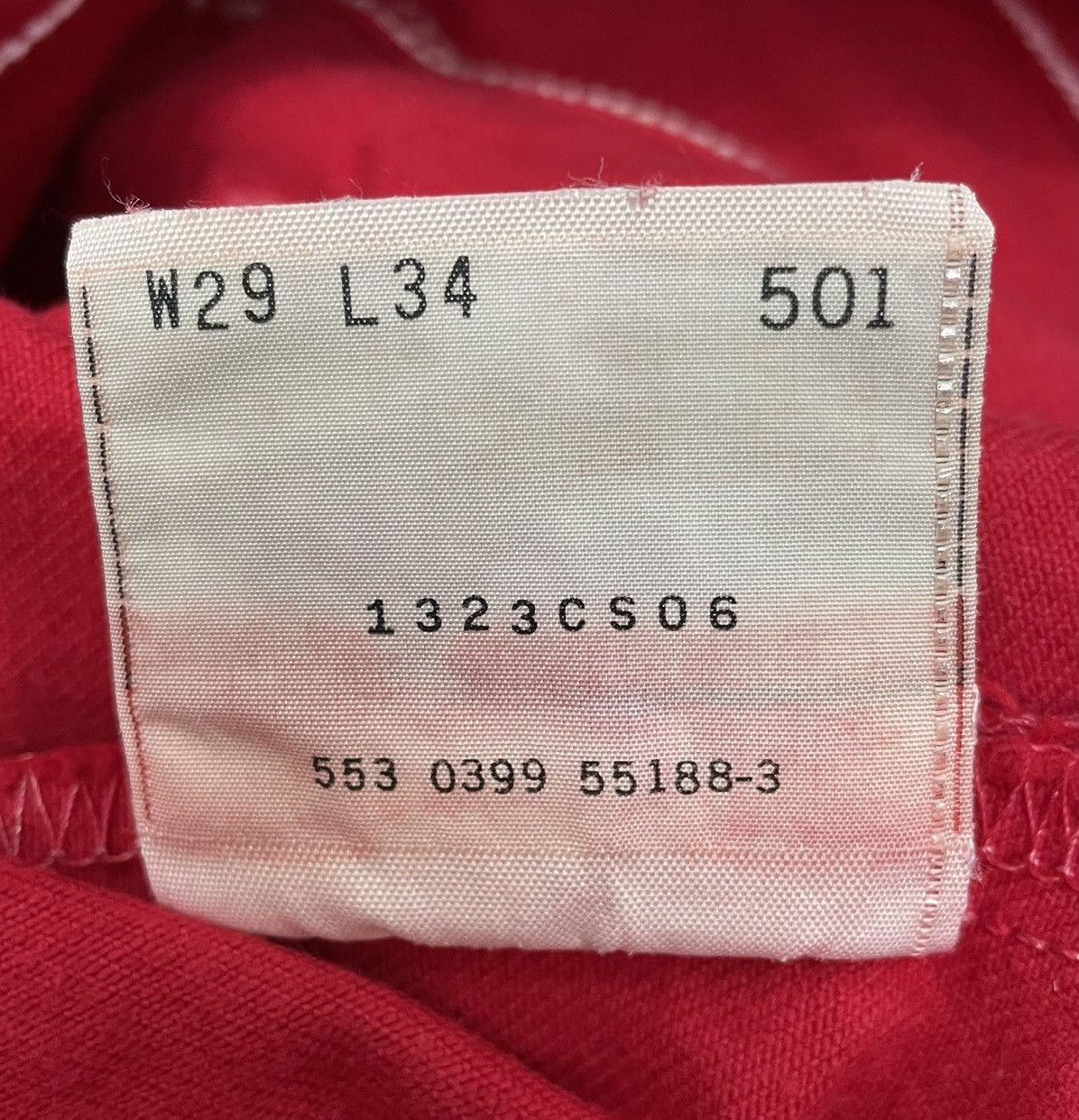 Levi's Vintage Clothing RARE! Hot Red 90’s LEVI’S 501 Made in USA Size US 28 / EU 44 - 9 Thumbnail