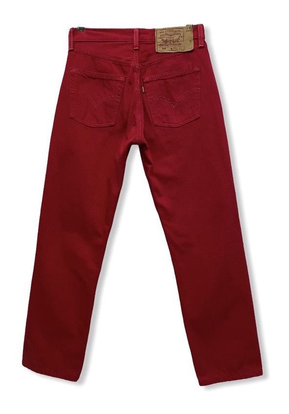Levi's Vintage Clothing RARE! Hot Red 90’s LEVI’S 501 Made in USA Size US 28 / EU 44 - 2 Thumbnail