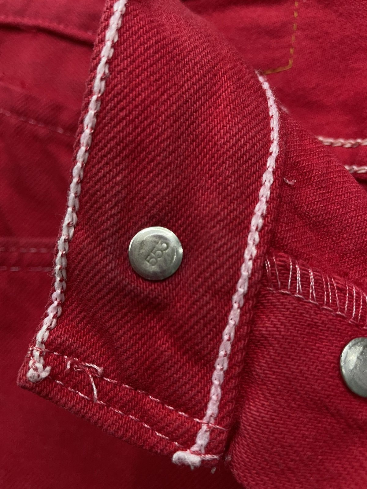 Levi's Vintage Clothing RARE! Hot Red 90’s LEVI’S 501 Made in USA Size US 28 / EU 44 - 4 Thumbnail