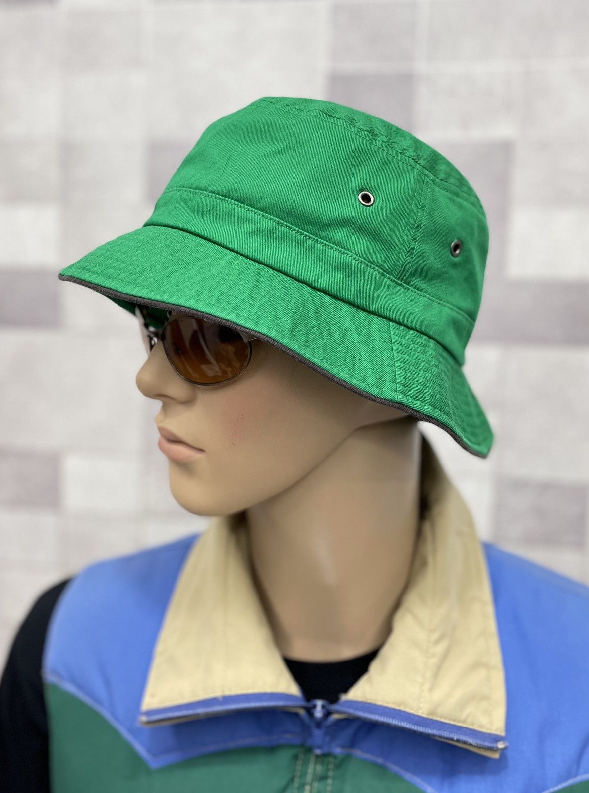 image of Ca4La VTG Japanese Hat Designer Hype Green Plain Bucket Hat, Men's