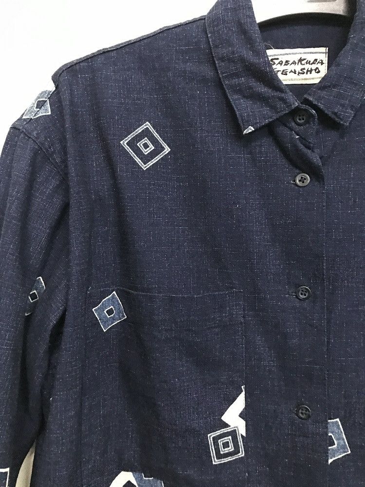 Indigo SASAKURA GENSHO Japan Baggy Tunic Style Indigo Denim Shirt Size US L / EU 52-54 / 3 - 3 Thumbnail