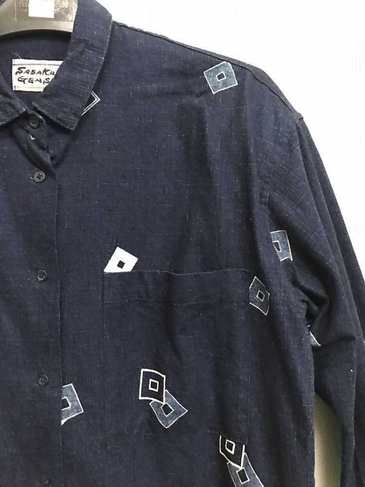 Indigo SASAKURA GENSHO Japan Baggy Tunic Style Indigo Denim Shirt Size US L / EU 52-54 / 3 - 4 Thumbnail