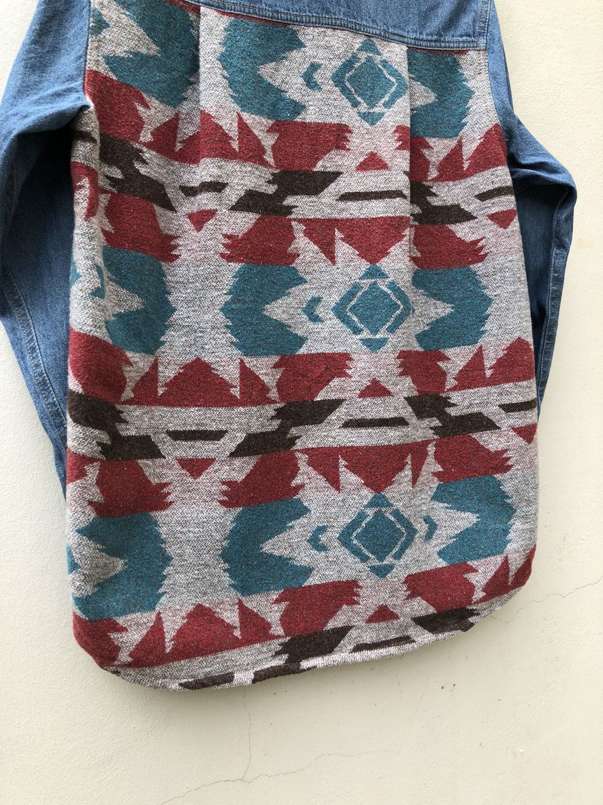 Vintage Japan Brand Titicaca Patchwork Hybrid Navajo Denim Shirt Size US M / EU 48-50 / 2 - 14 Thumbnail