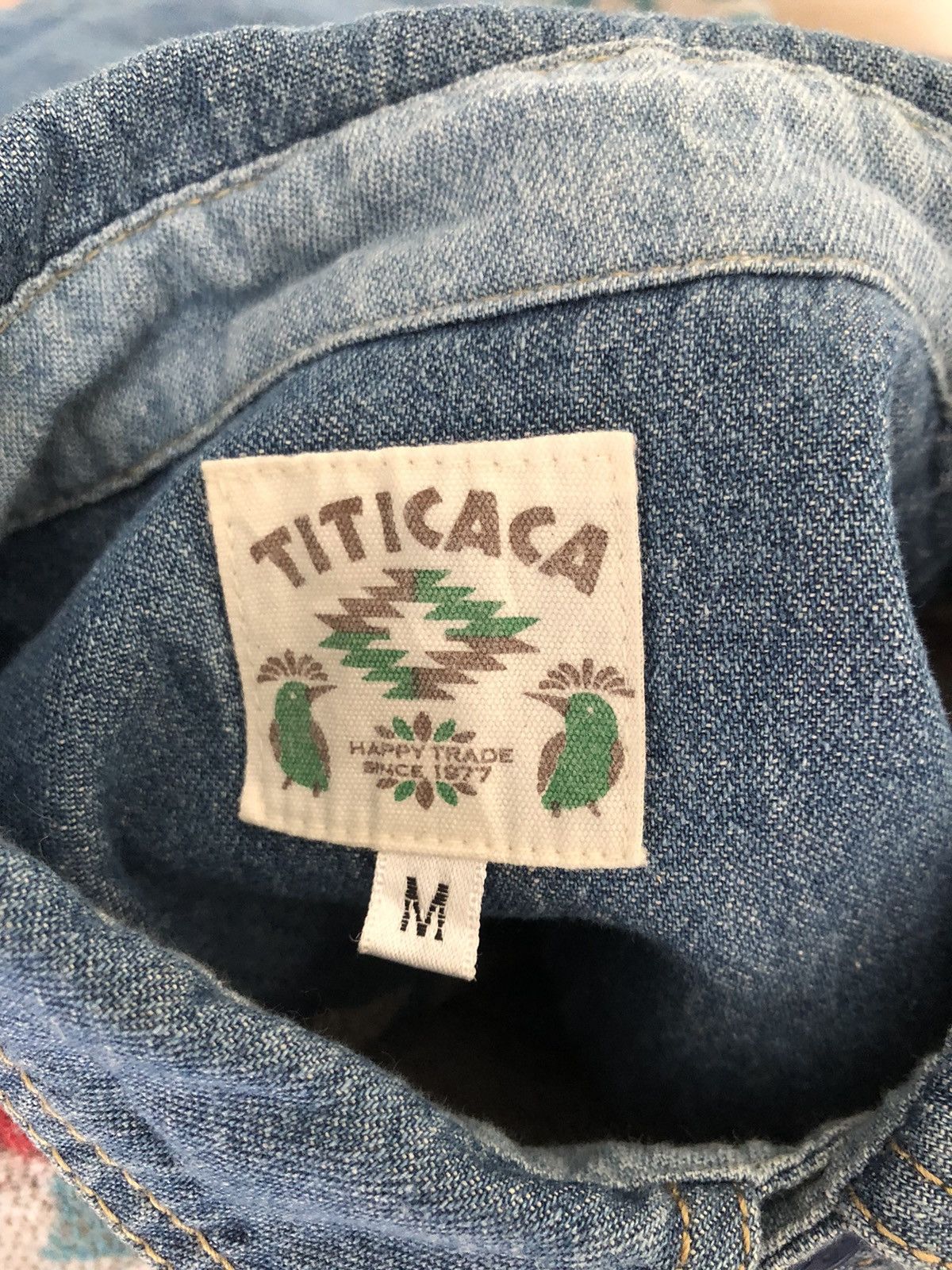 Vintage Japan Brand Titicaca Patchwork Hybrid Navajo Denim Shirt Size US M / EU 48-50 / 2 - 15 Thumbnail