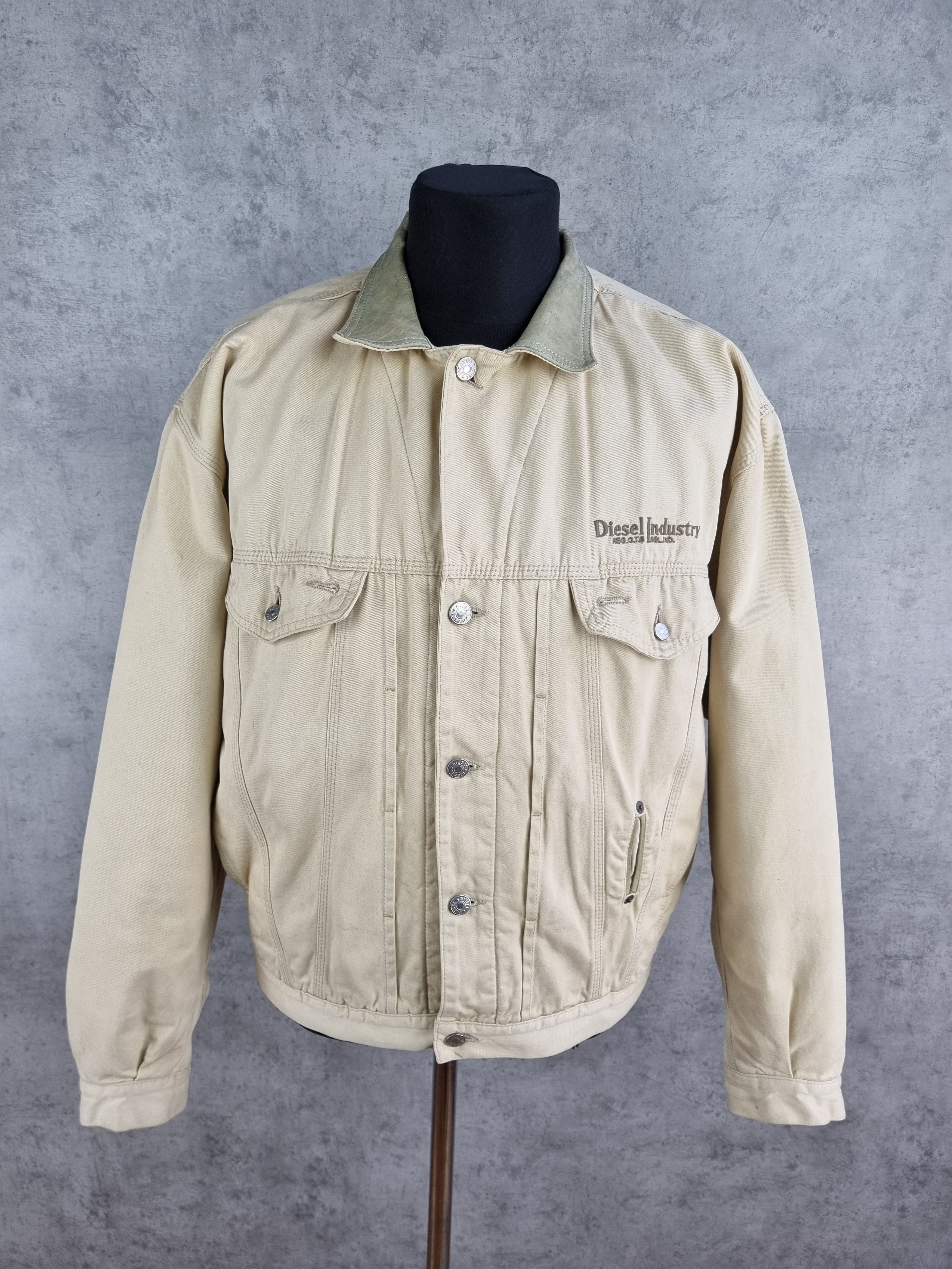 Diesel 90s DIESEL Industry Leather Collar Denim Trucker Jacket Size US L / EU 52-54 / 3 - 2 Thumbnail