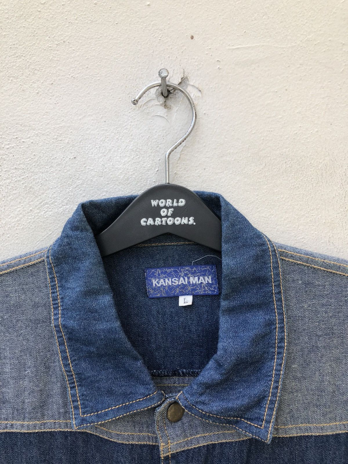 Kansai Yamamoto Vintage Kansai Man Embroidery Denim Shirt Size US L / EU 52-54 / 3 - 8 Thumbnail