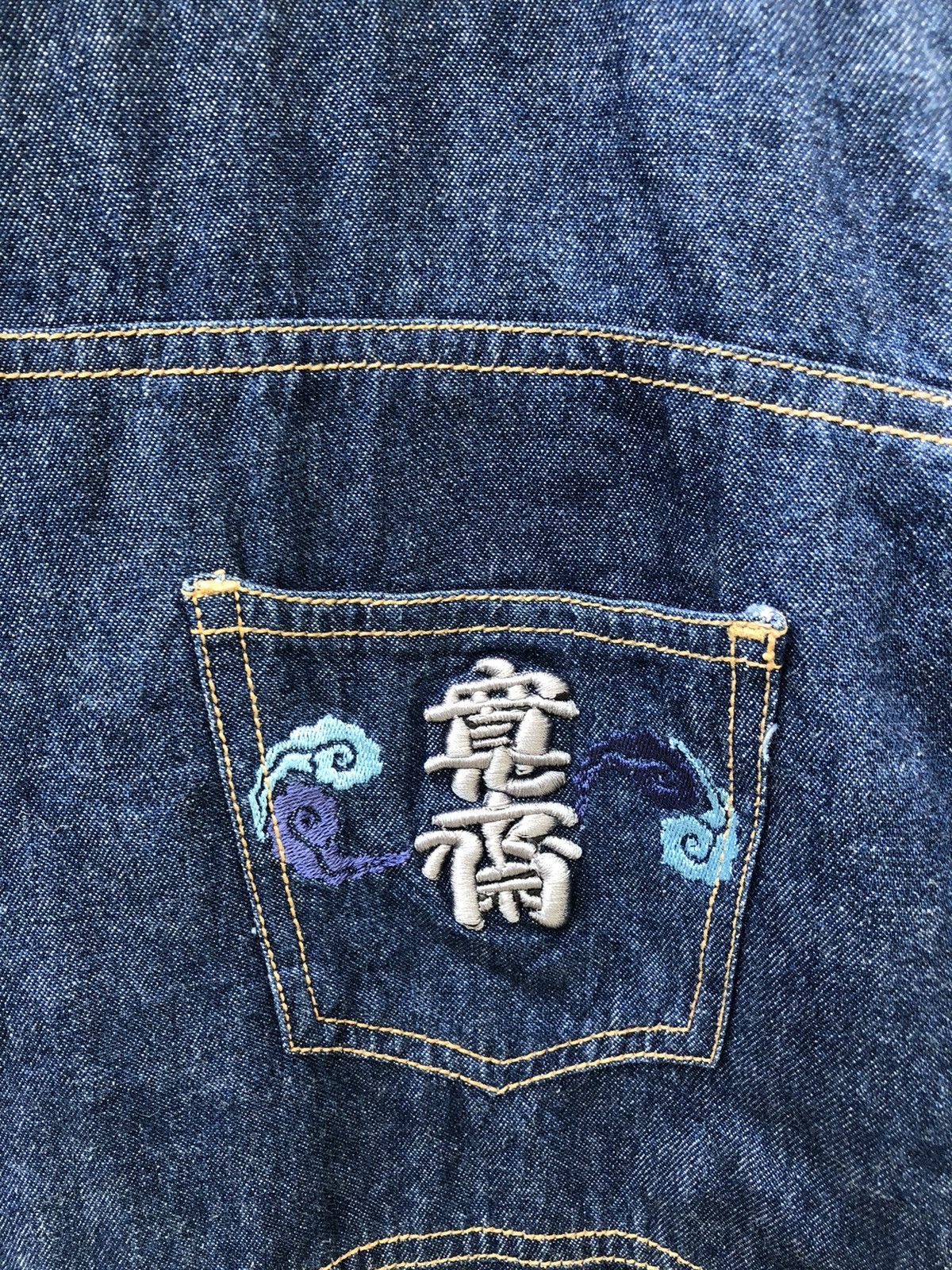 Kansai Yamamoto Vintage Kansai Man Embroidery Denim Shirt Size US L / EU 52-54 / 3 - 10 Thumbnail