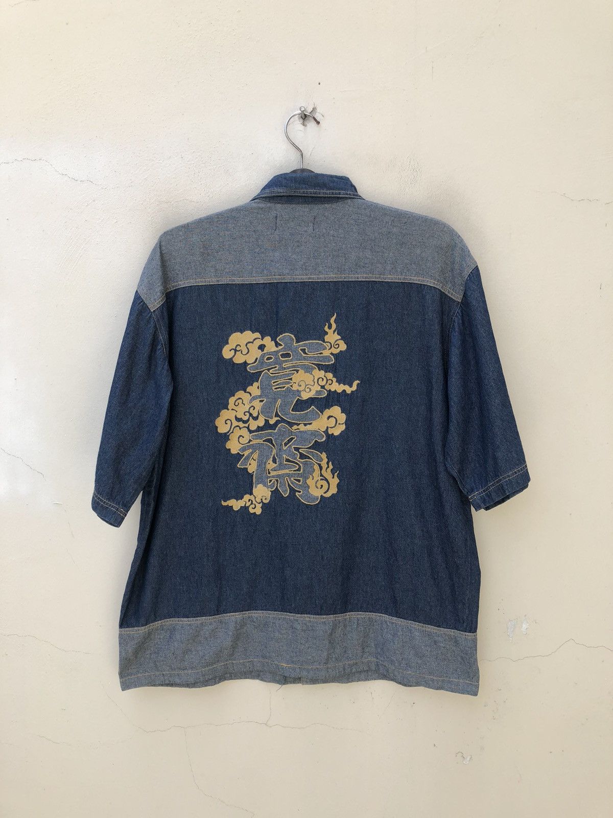 Kansai Yamamoto Vintage Kansai Man Embroidery Denim Shirt Size US L / EU 52-54 / 3 - 1 Thumbnail