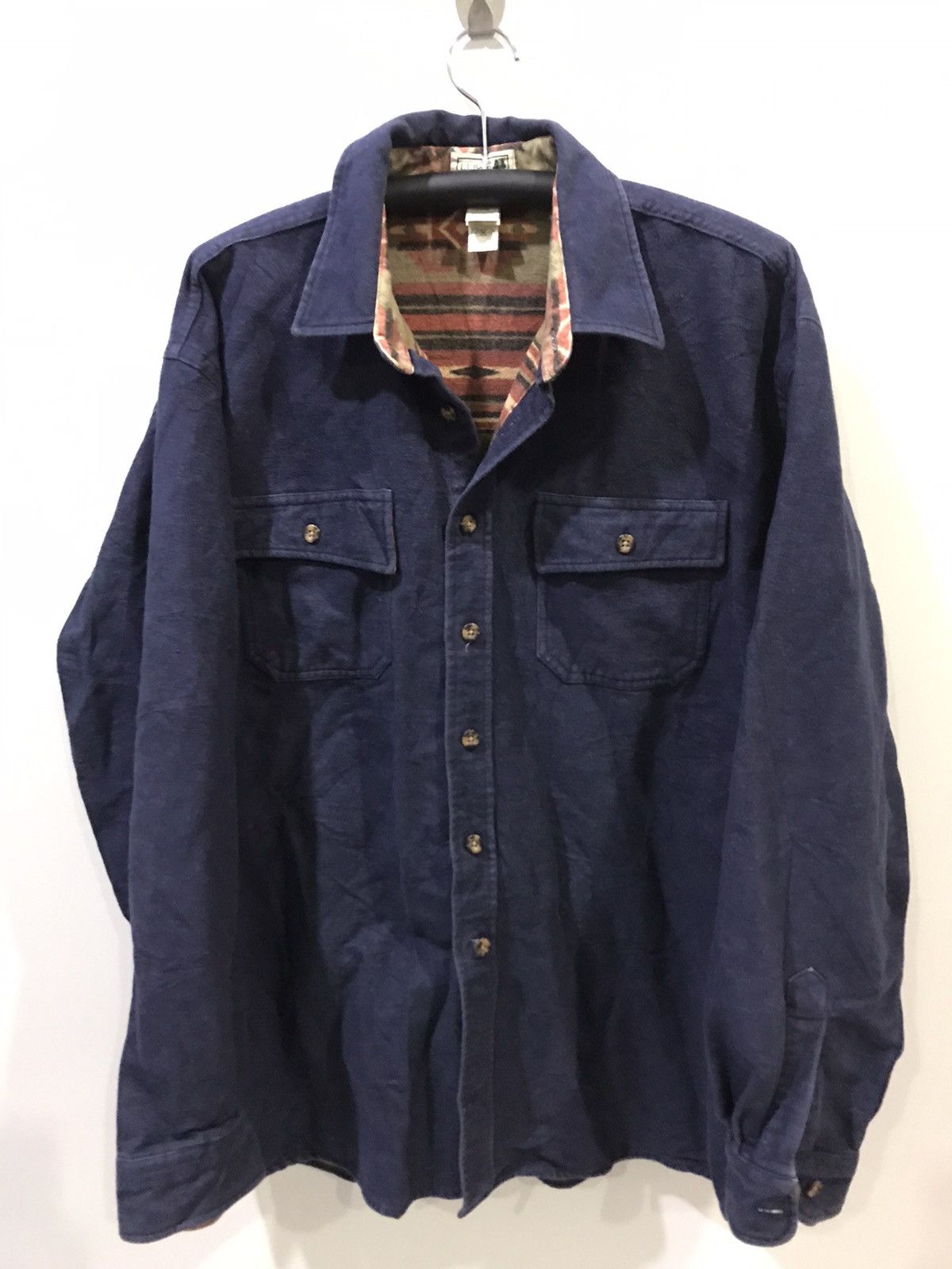 Image of Vintage L.l Bean Indigo Navajo Shirt, Men's (Size XL)