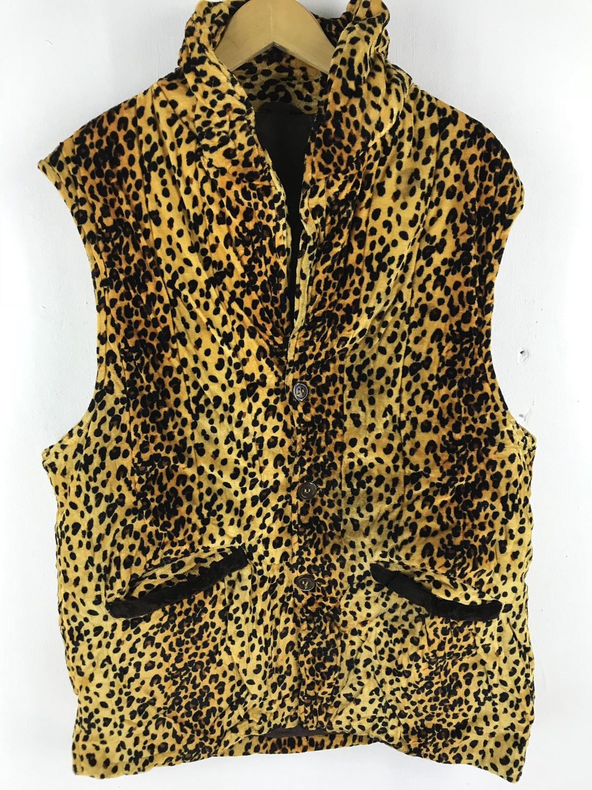 Japanese Brand 🔔 🔥 ❗️FINAL DROP ❗️🔥 💢Leopart Velvet Vest Jacket Size US L / EU 52-54 / 3 - 4 Thumbnail