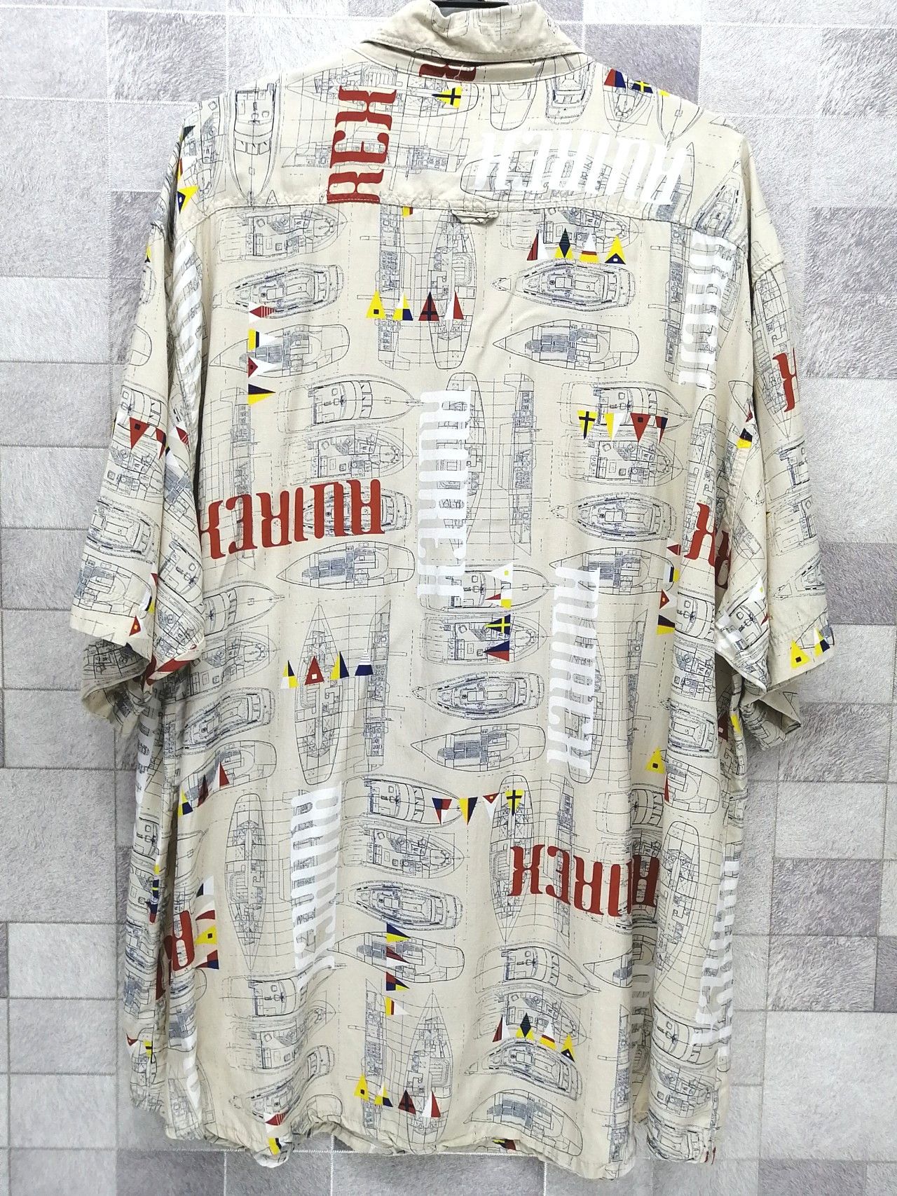 Avirex 💥RARE💥AVIREX Model Boat Plans RAYON Shirt Size US XXL / EU 58 / 5 - 4 Thumbnail