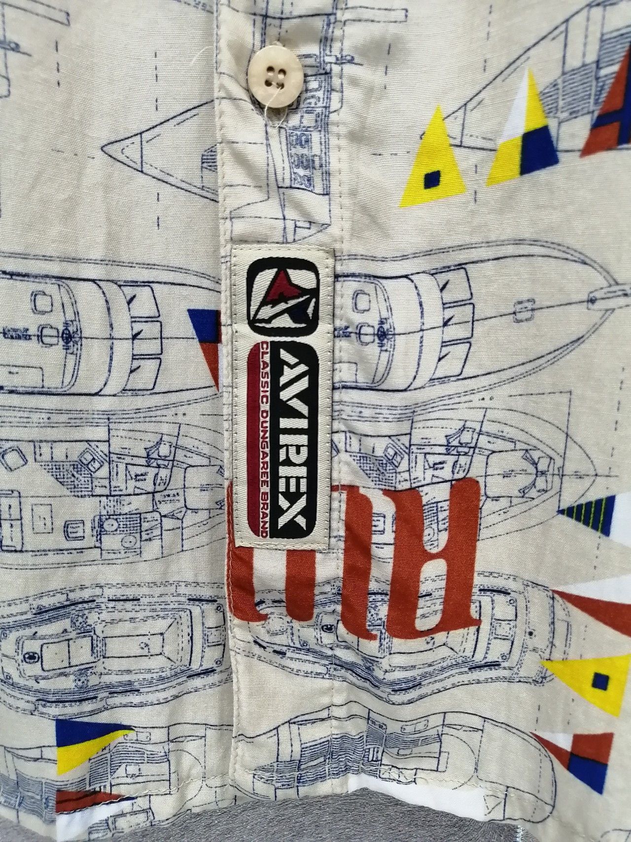 Avirex 💥RARE💥AVIREX Model Boat Plans RAYON Shirt Size US XXL / EU 58 / 5 - 5 Thumbnail