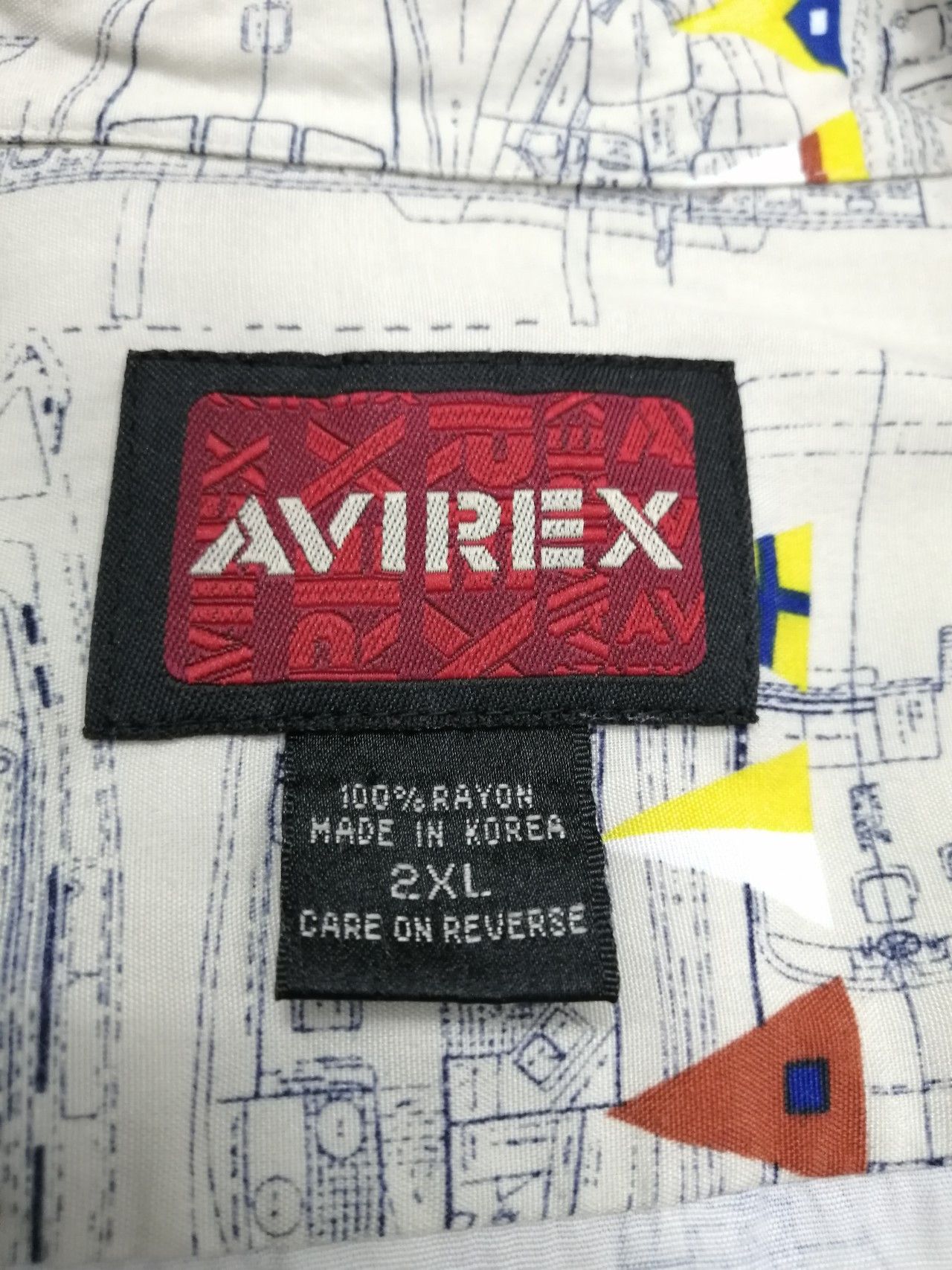 Avirex 💥RARE💥AVIREX Model Boat Plans RAYON Shirt Size US XXL / EU 58 / 5 - 8 Thumbnail