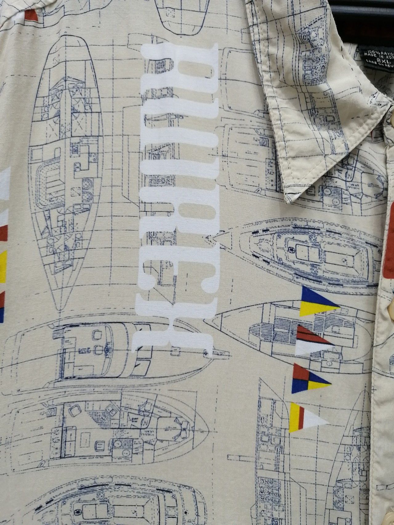 Avirex 💥RARE💥AVIREX Model Boat Plans RAYON Shirt Size US XXL / EU 58 / 5 - 2 Thumbnail