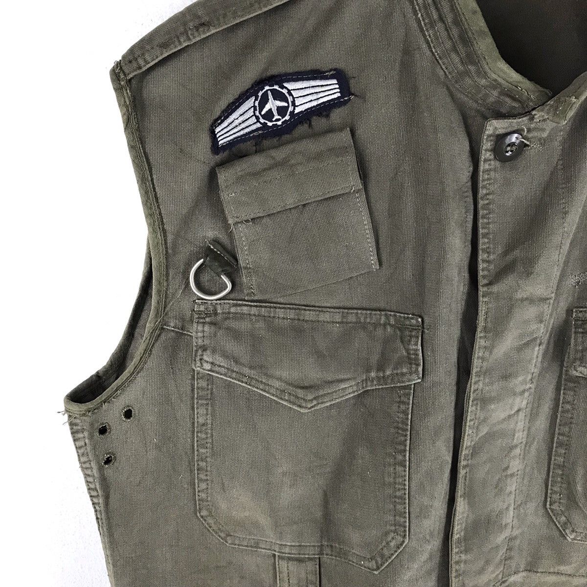 Vintage Vest air force utility pocket parachute indigo jacket Size US L / EU 52-54 / 3 - 7 Thumbnail