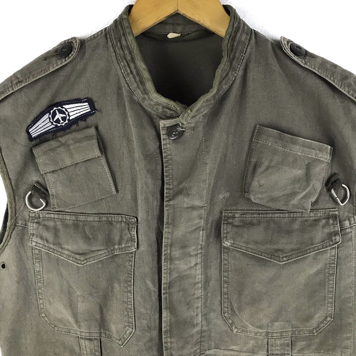 Vintage Vest air force utility pocket parachute indigo jacket Size US L / EU 52-54 / 3 - 4 Thumbnail