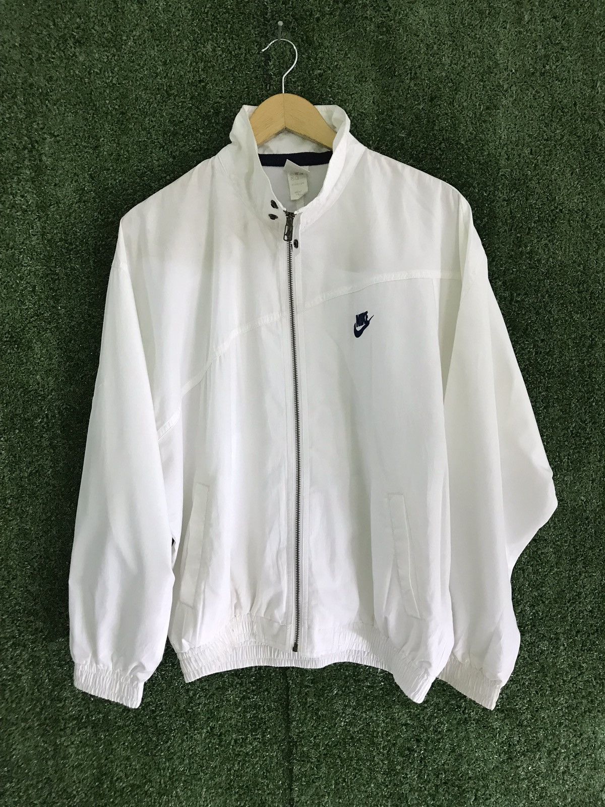 Nike × Vintage Vintage 90s Nike white Jacket Size US L / EU 52-54 / 3 - 1 Thumbnail