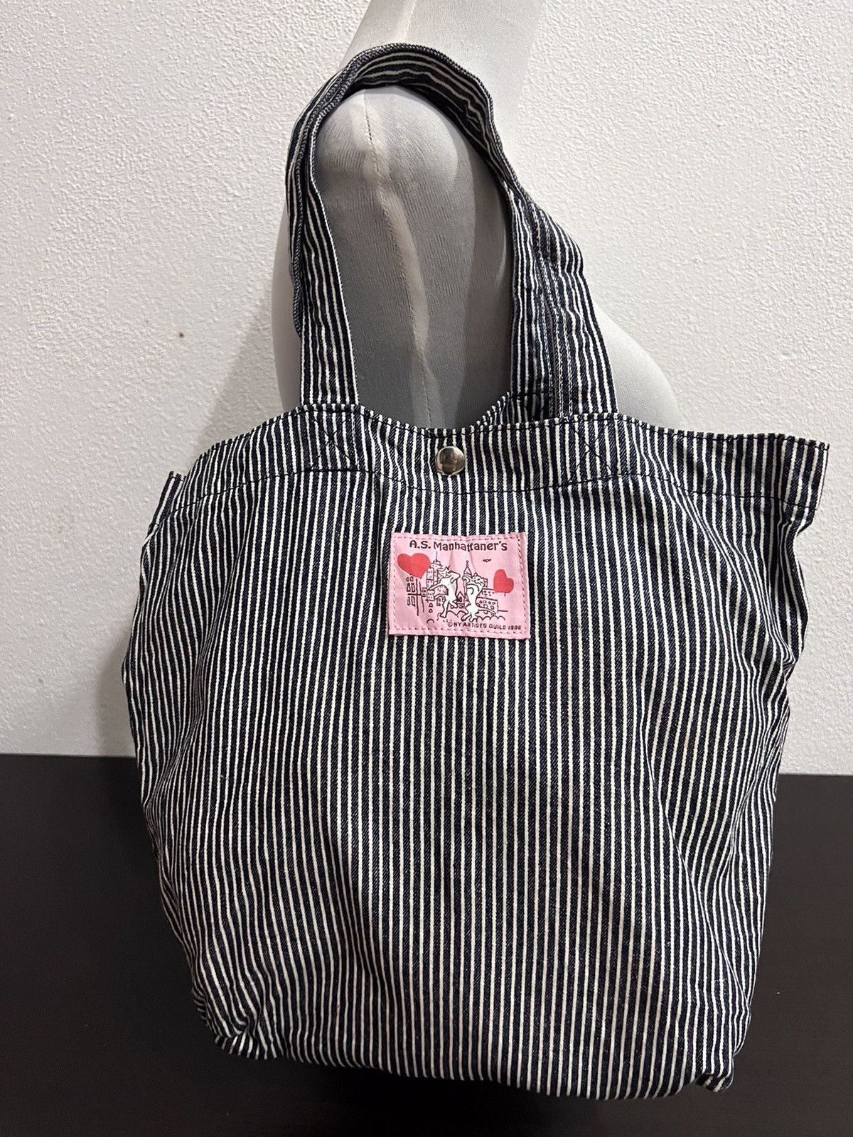 Vintage Manhattaners Stripe Design ToteBag Size ONE SIZE - 3 Thumbnail