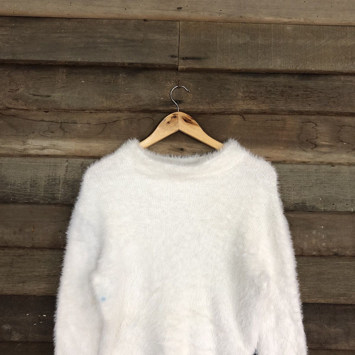 Homespun Knitwear Lowrys Farm White Mohair Fur Shag Shaggy Knitwear #c1170 Size M / US 6-8 / IT 42-44 - 2 Thumbnail