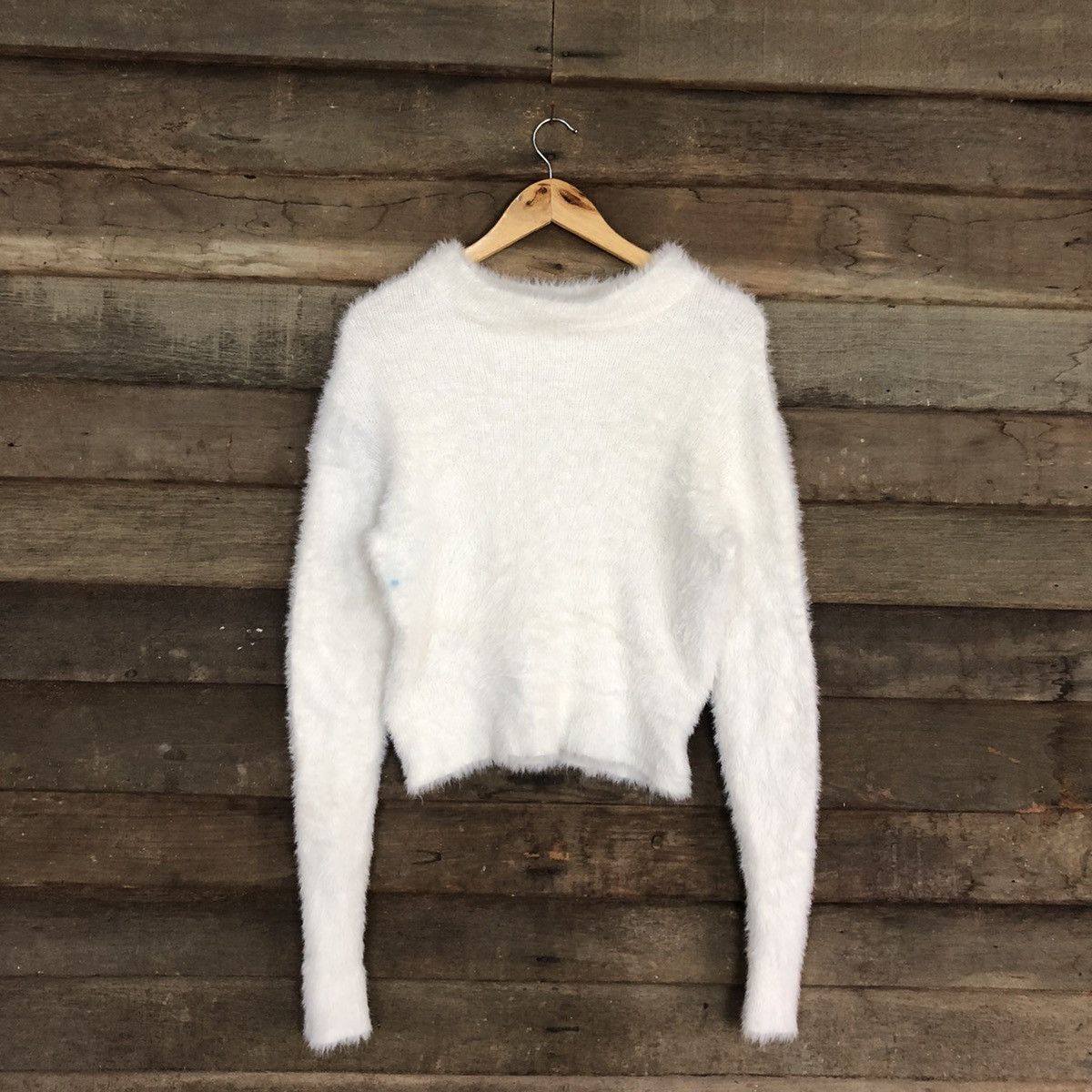 Homespun Knitwear Lowrys Farm White Mohair Fur Shag Shaggy Knitwear #c1170 Size M / US 6-8 / IT 42-44 - 3 Thumbnail