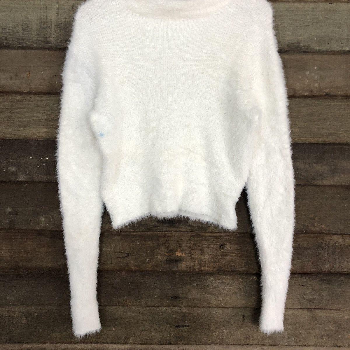 Homespun Knitwear Lowrys Farm White Mohair Fur Shag Shaggy Knitwear #c1170 Size M / US 6-8 / IT 42-44 - 8 Thumbnail