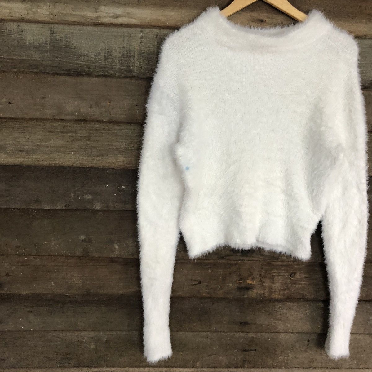 Homespun Knitwear Lowrys Farm White Mohair Fur Shag Shaggy Knitwear #c1170 Size M / US 6-8 / IT 42-44 - 7 Thumbnail
