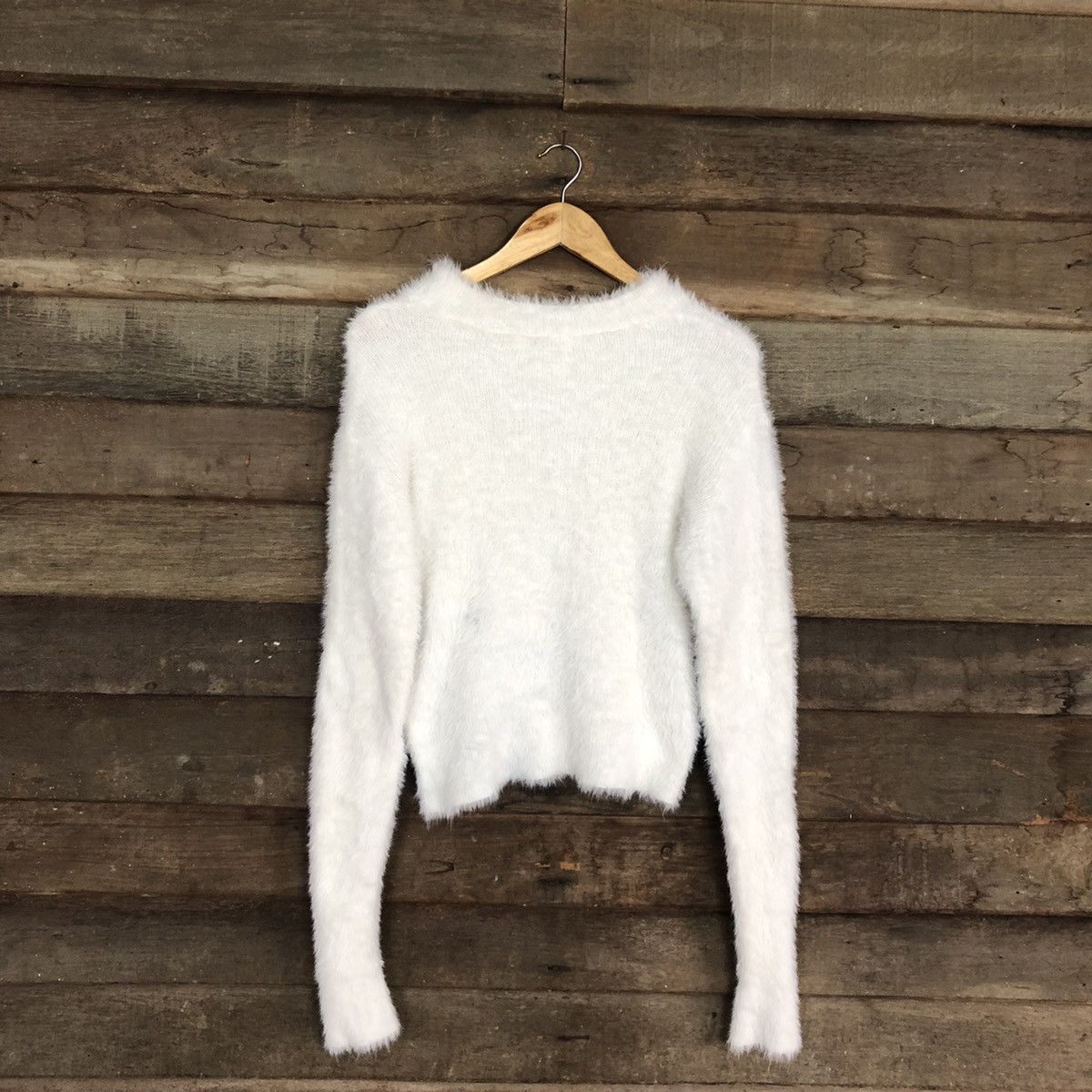 Homespun Knitwear Lowrys Farm White Mohair Fur Shag Shaggy Knitwear #c1170 Size M / US 6-8 / IT 42-44 - 11 Thumbnail
