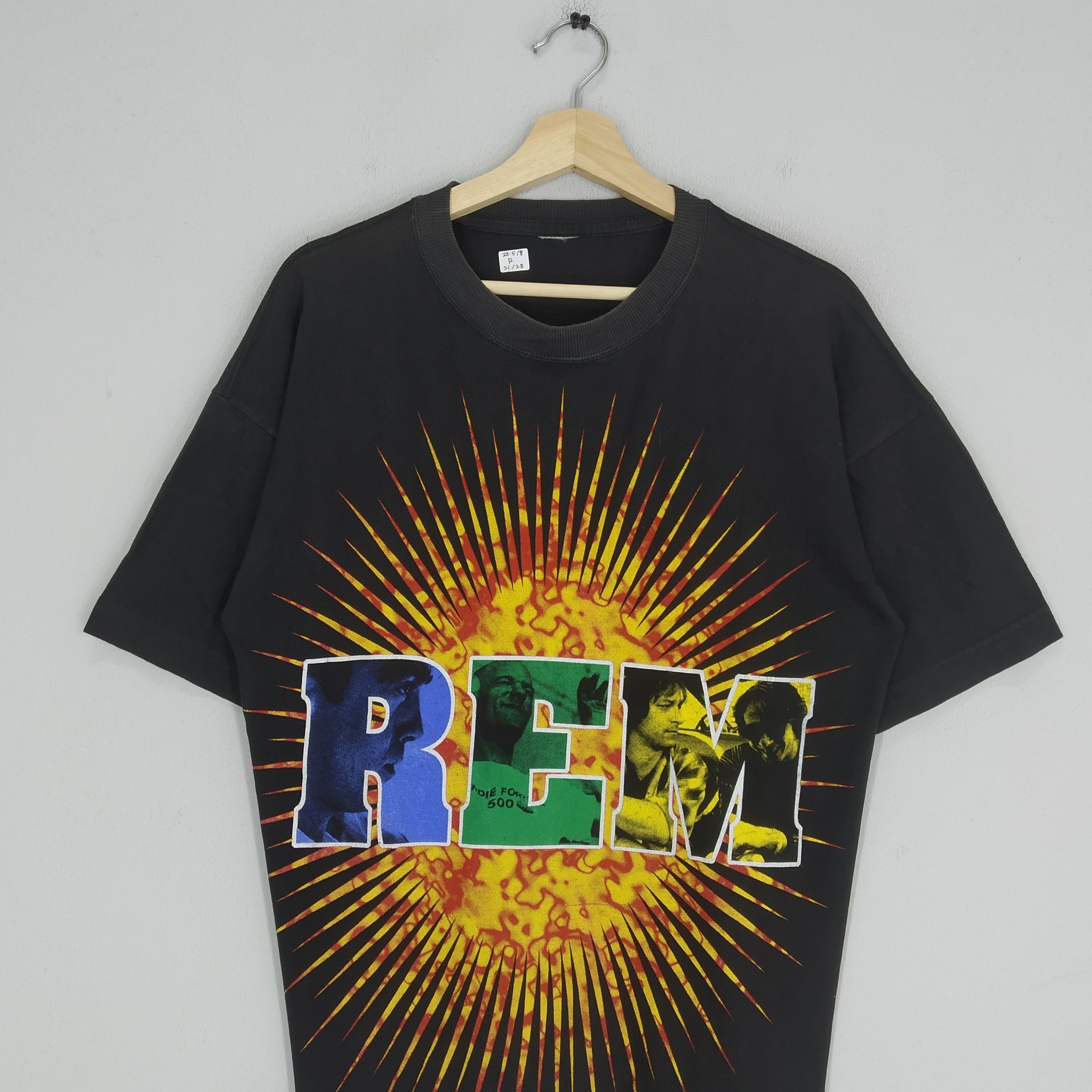 Band Tees Vintage 90s REM American Alternative Rock Band Overprinted Size US L / EU 52-54 / 3 - 3 Thumbnail