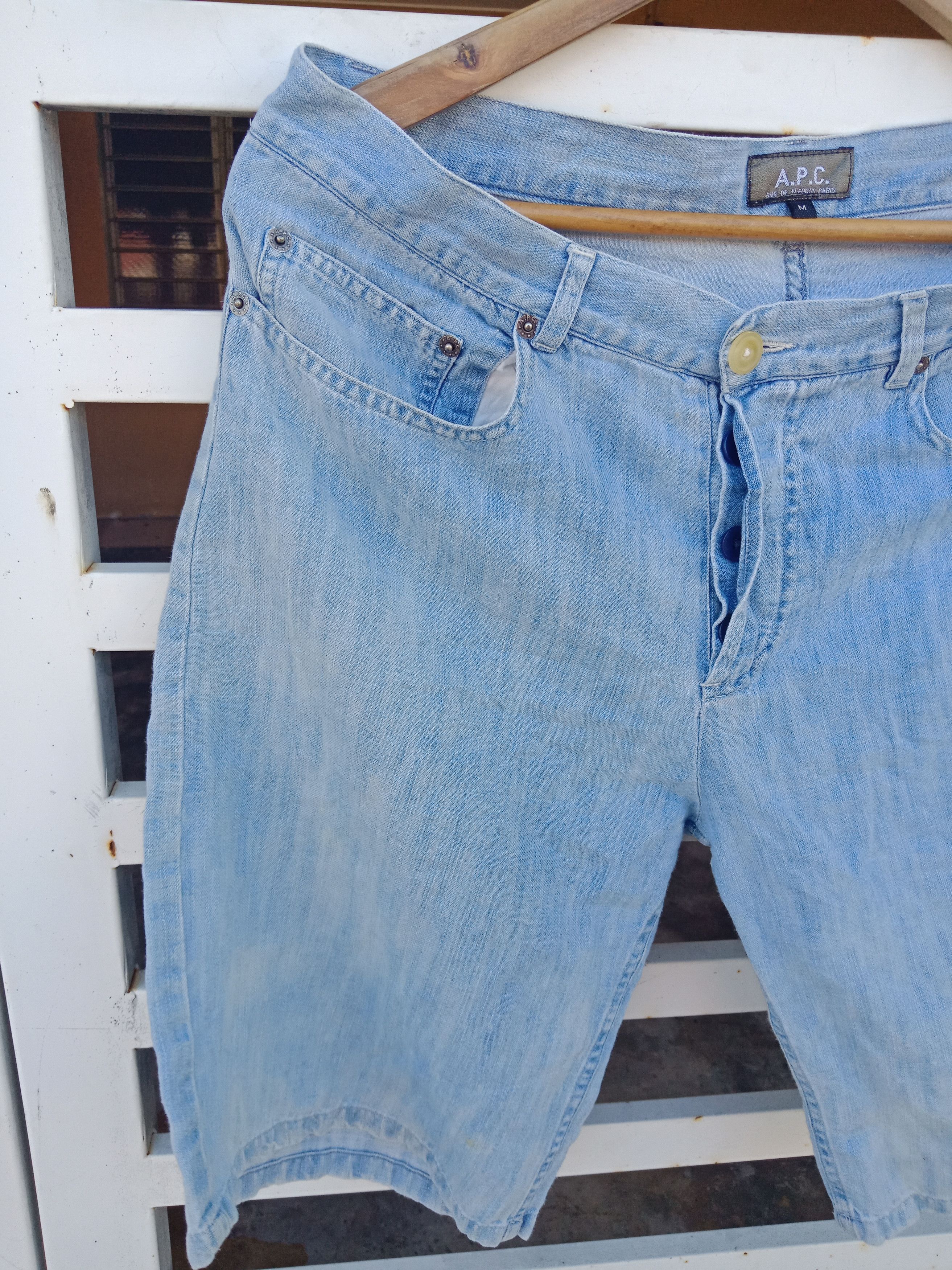 A.P.C. × KMRii × Seditionaries A.P.C Short Blue Denim Pants Size US 34 / EU 50 - 6 Thumbnail