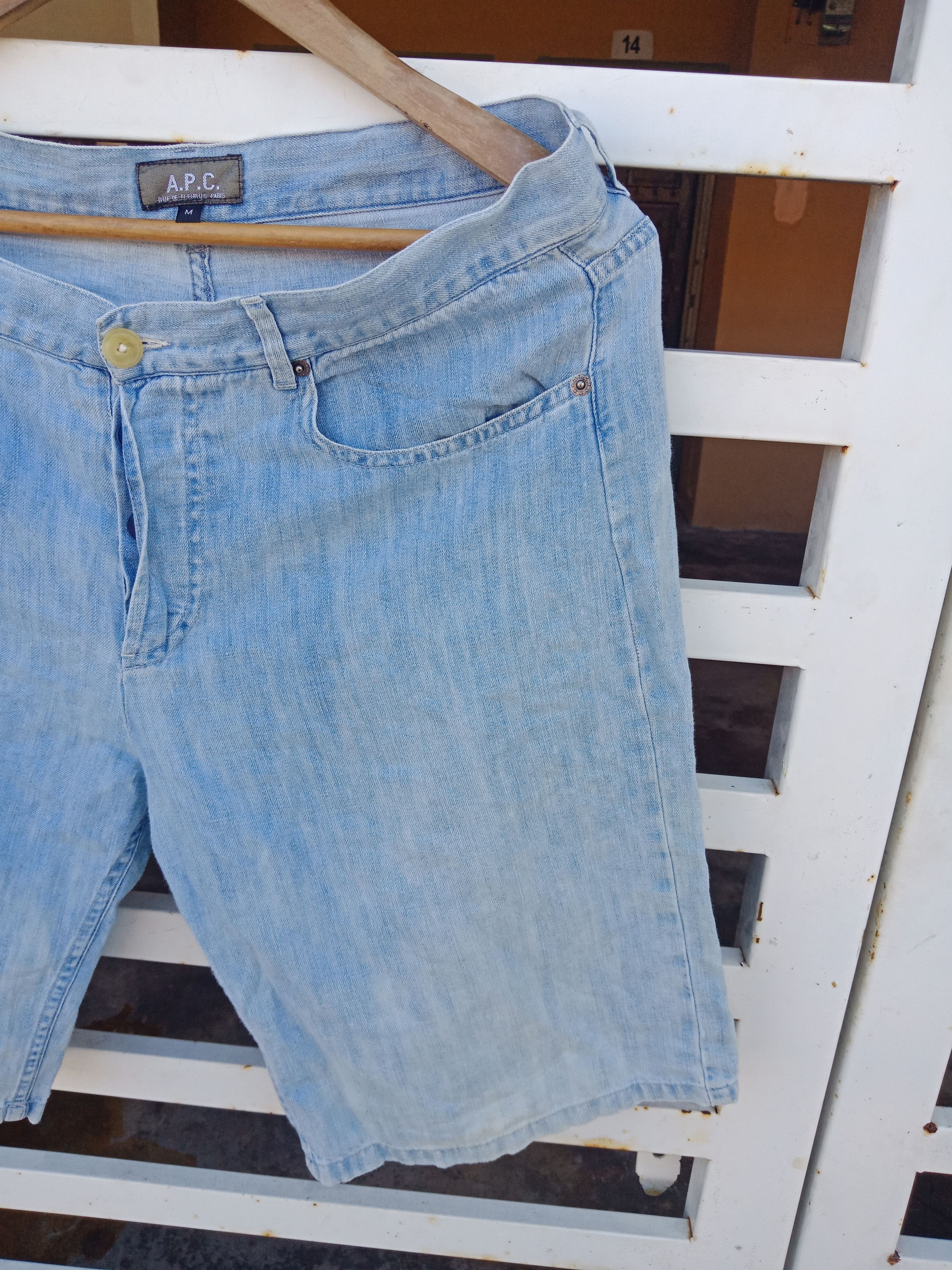 A.P.C. × KMRii × Seditionaries A.P.C Short Blue Denim Pants Size US 34 / EU 50 - 7 Thumbnail