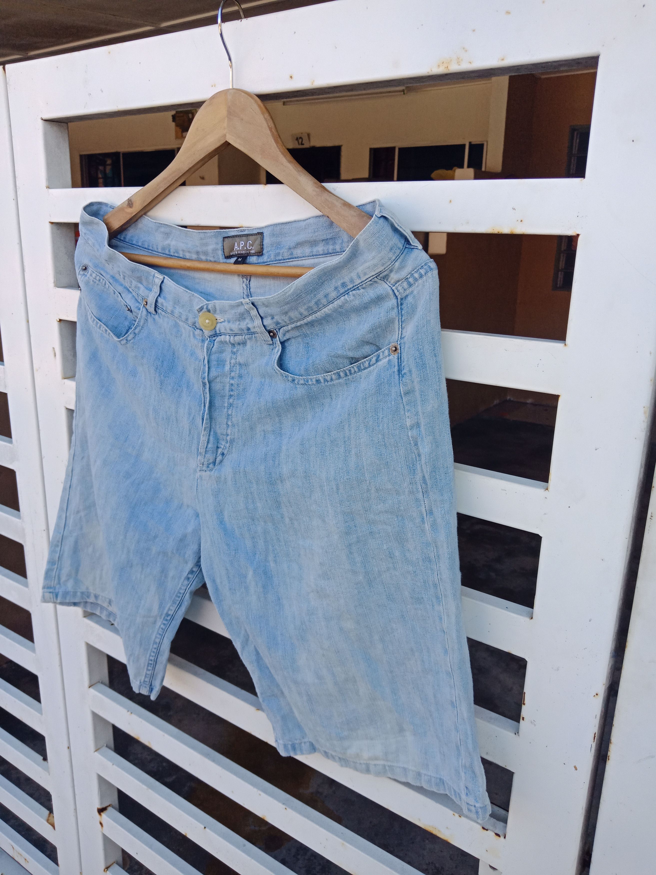 A.P.C. × KMRii × Seditionaries A.P.C Short Blue Denim Pants Size US 34 / EU 50 - 4 Thumbnail