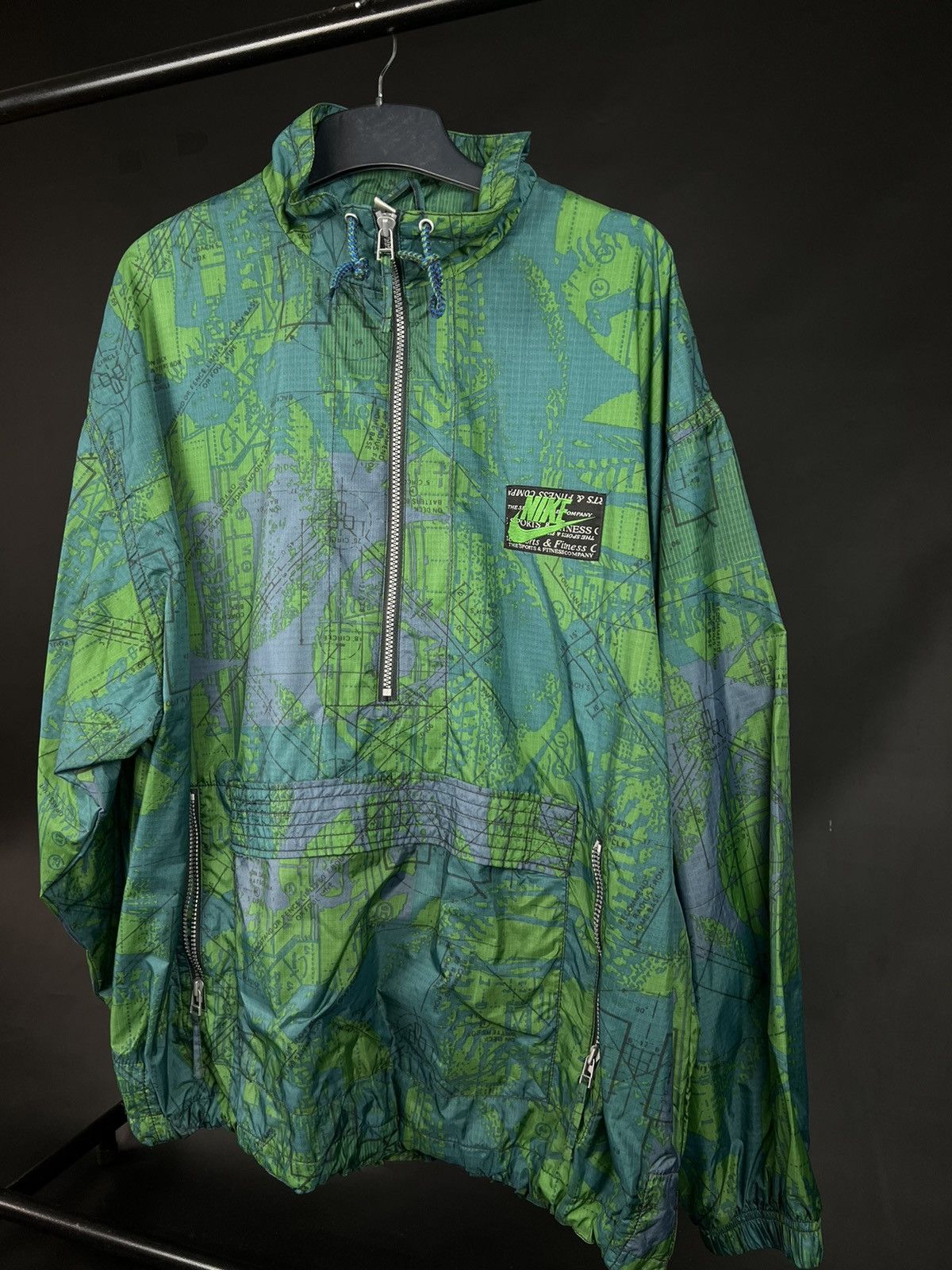 Nike × Vintage VTG windbreaker jacket Nike Fitness Company Pull Over green Size US XL / EU 56 / 4 - 2 Thumbnail