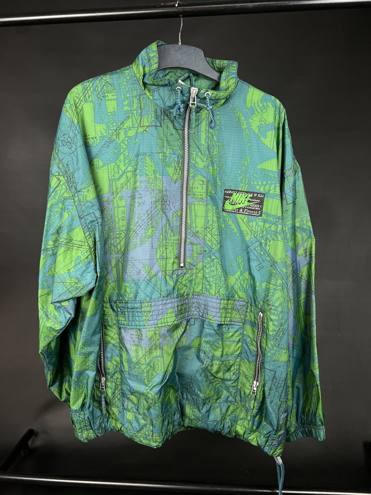Nike × Vintage VTG windbreaker jacket Nike Fitness Company Pull Over green Size US XL / EU 56 / 4 - 1 Thumbnail