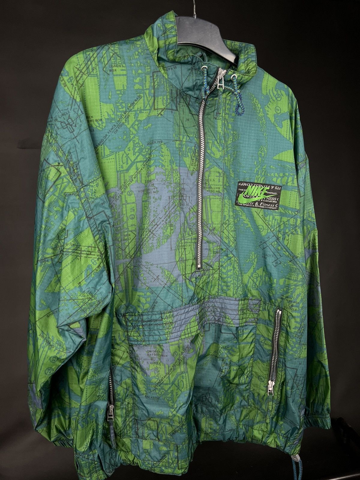 Nike × Vintage VTG windbreaker jacket Nike Fitness Company Pull Over green Size US XL / EU 56 / 4 - 3 Thumbnail