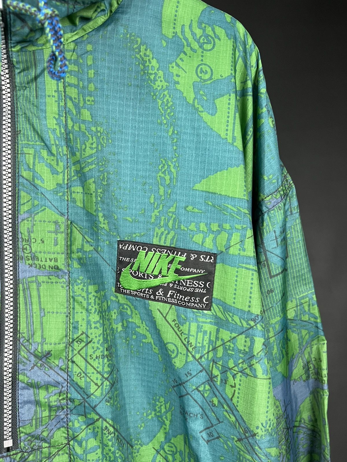 Nike × Vintage VTG windbreaker jacket Nike Fitness Company Pull Over green Size US XL / EU 56 / 4 - 4 Thumbnail