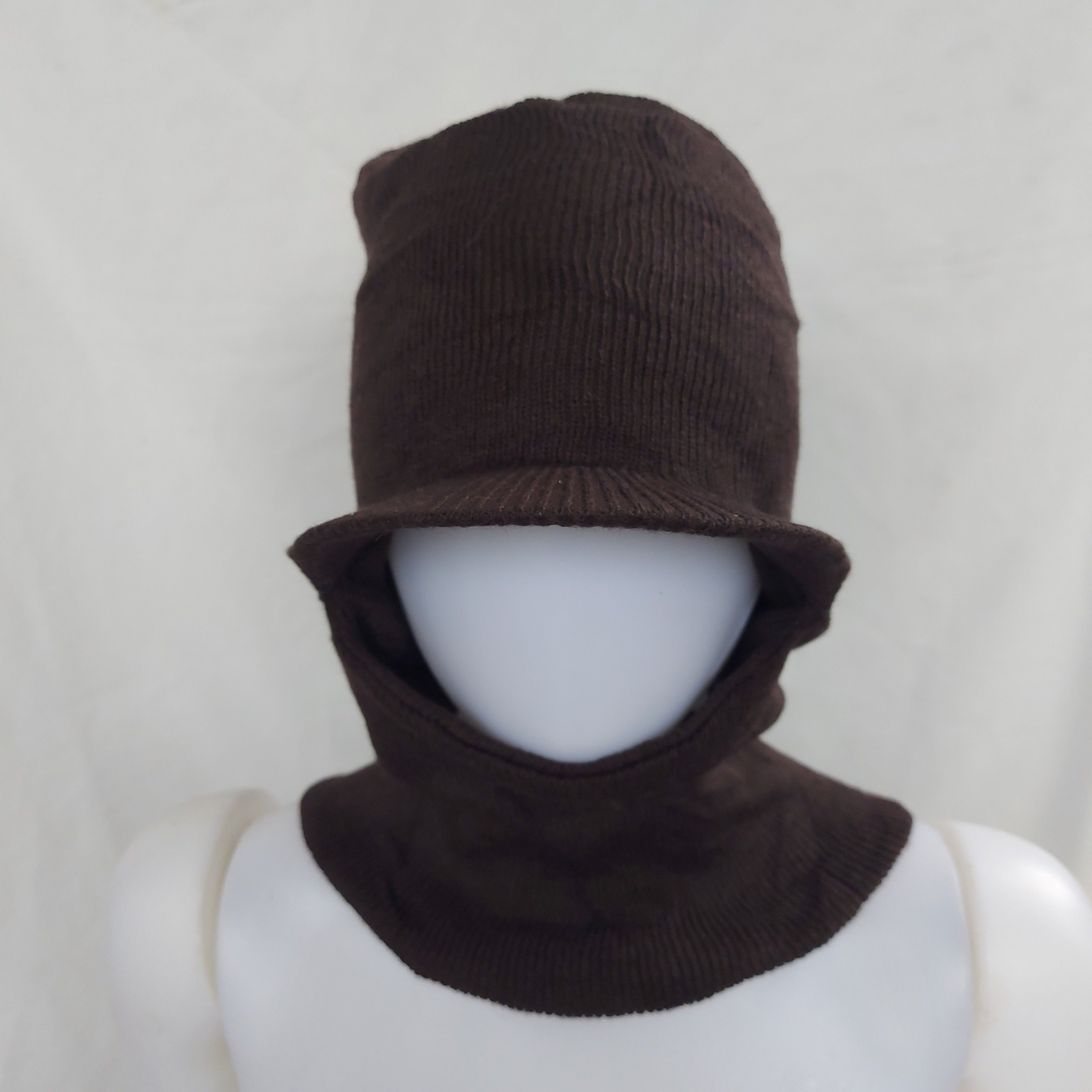 Pre-owned Archival Clothing Unknown Balaclava Beanie Hats In Brown